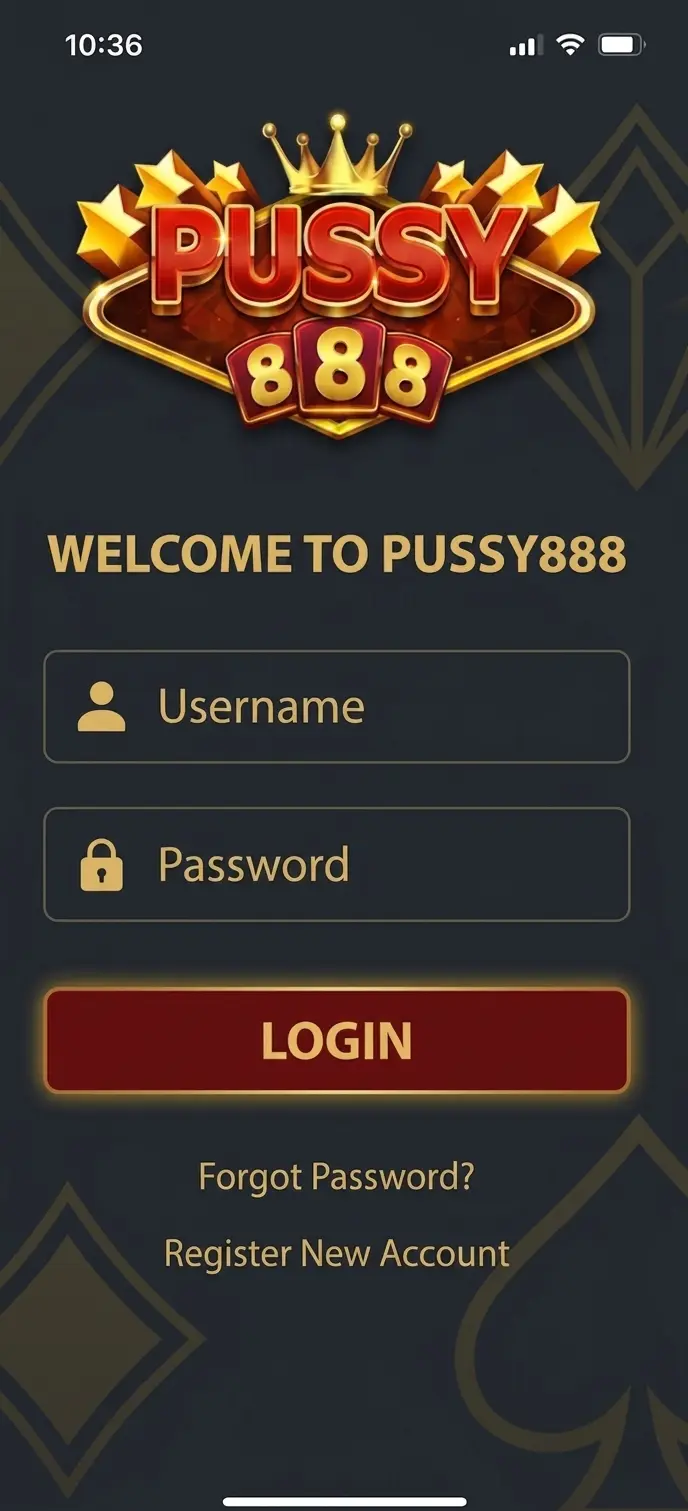Pussy888 Malaysia login screen